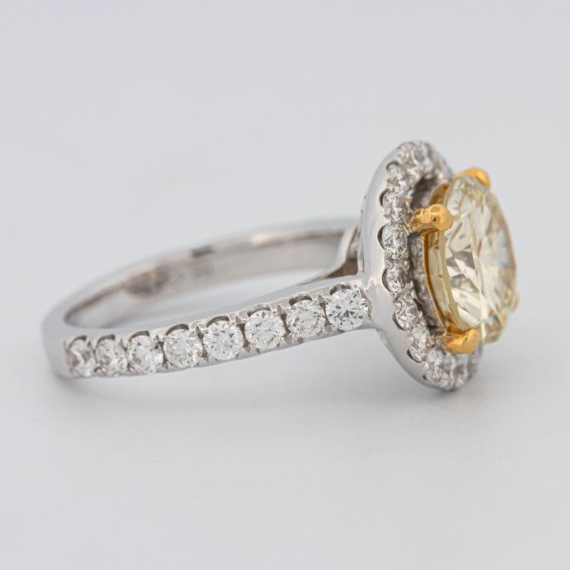 2.90 CT Fancy Yellow Round Halo Solitaire - ZIZOV DIAMONDS