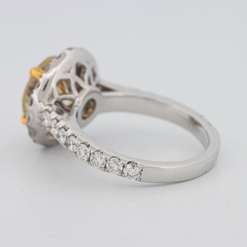 2.90 CT Fancy Yellow Round Halo Solitaire - ZIZOV DIAMONDS