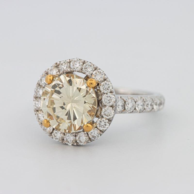 2.90 CT Fancy Yellow Round Halo Solitaire - ZIZOV DIAMONDS