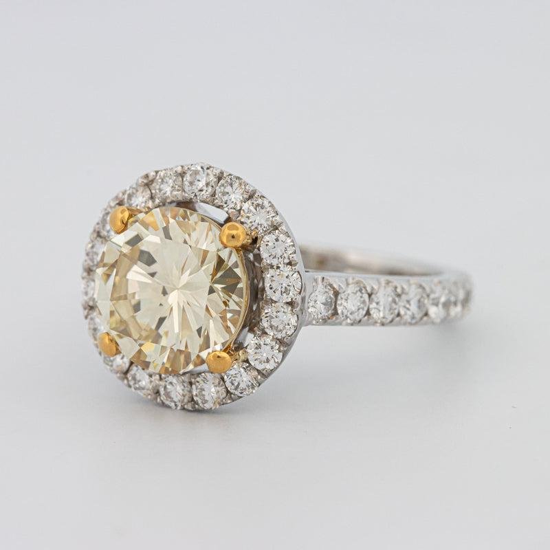 2.90 CT Fancy Yellow Round Halo Solitaire - ZIZOV DIAMONDS