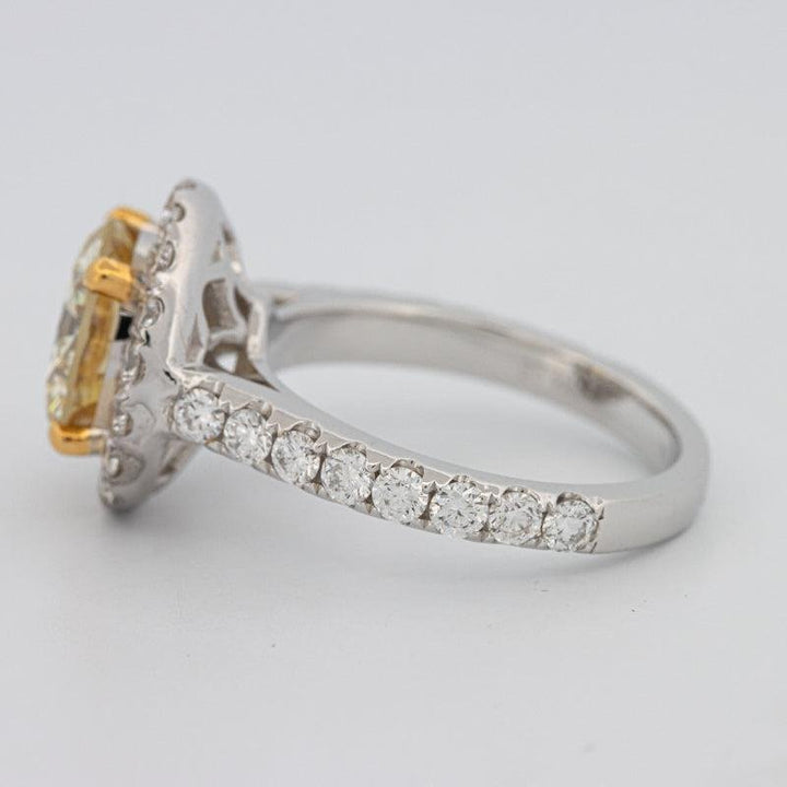 2.90 CT Fancy Yellow Round Halo Solitaire - ZIZOV DIAMONDS