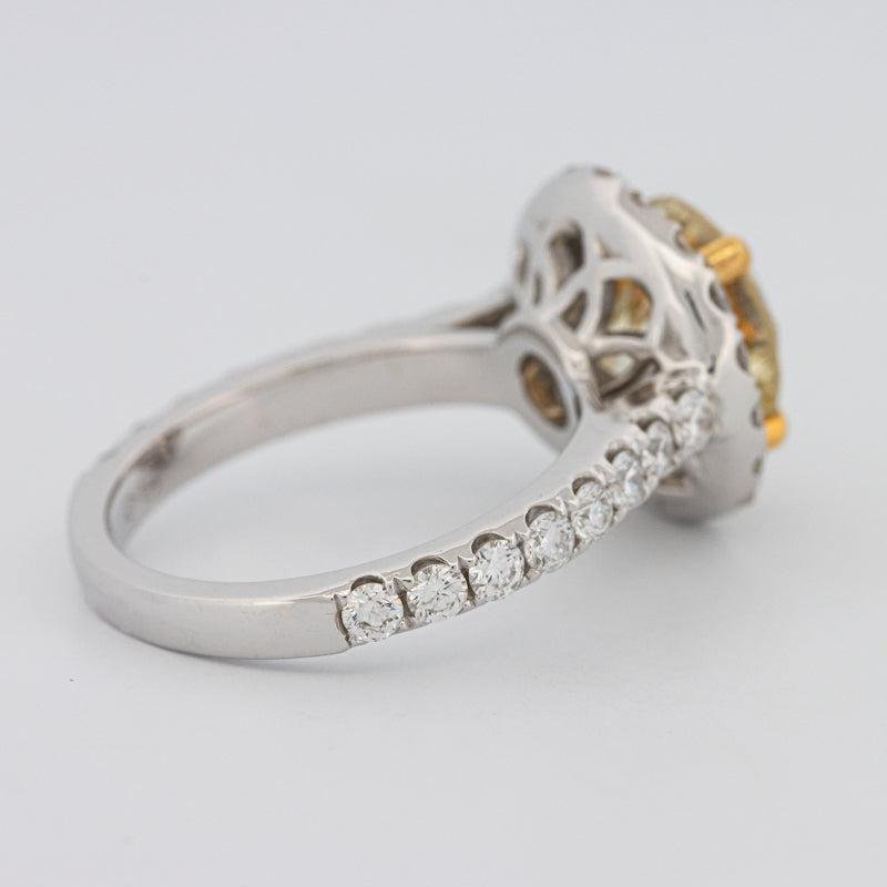 2.90 CT Fancy Yellow Round Halo Solitaire - ZIZOV DIAMONDS