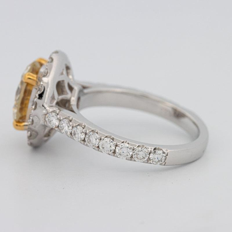 2.90 CT Fancy Yellow Round Halo Solitaire - ZIZOV DIAMONDS
