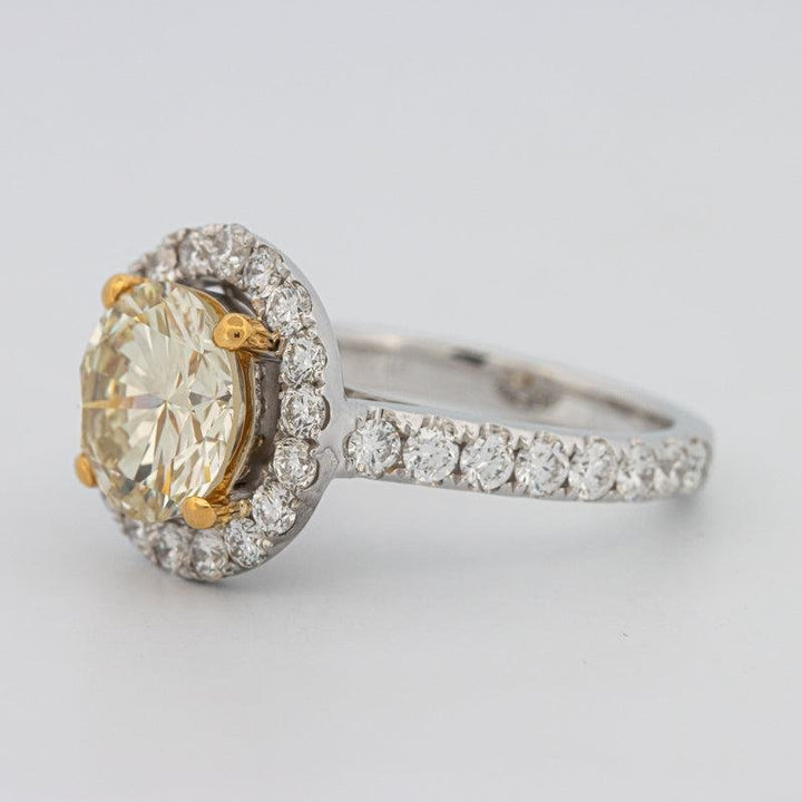2.90 CT Fancy Yellow Round Halo Solitaire - ZIZOV DIAMONDS