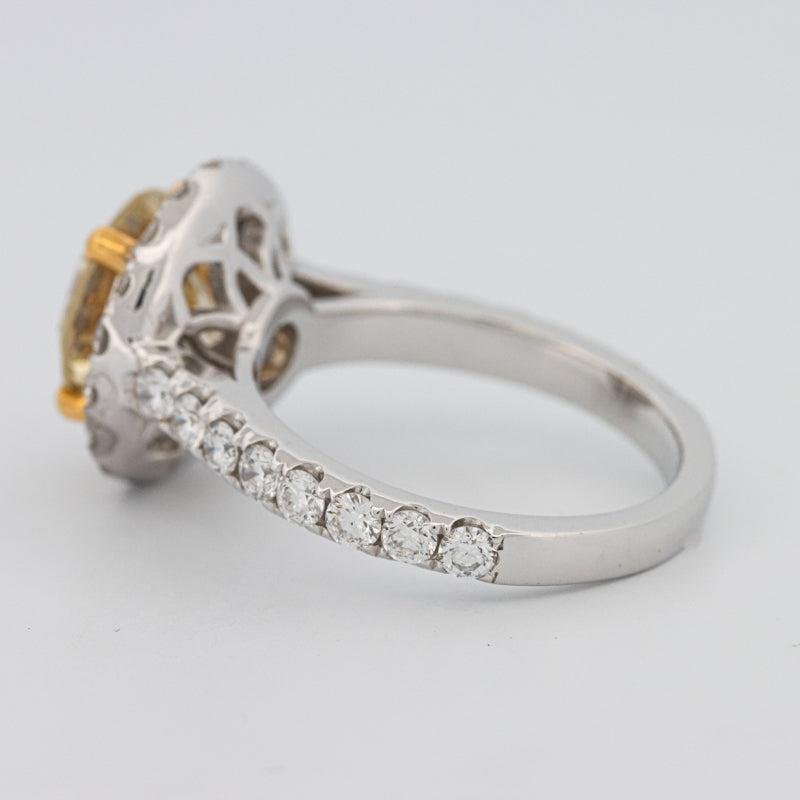 2.90 CT Fancy Yellow Round Halo Solitaire - ZIZOV DIAMONDS