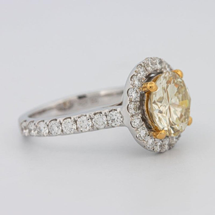 2.90 CT Fancy Yellow Round Halo Solitaire - ZIZOV DIAMONDS