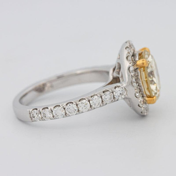 2.90 CT Fancy Yellow Round Halo Solitaire - ZIZOV DIAMONDS