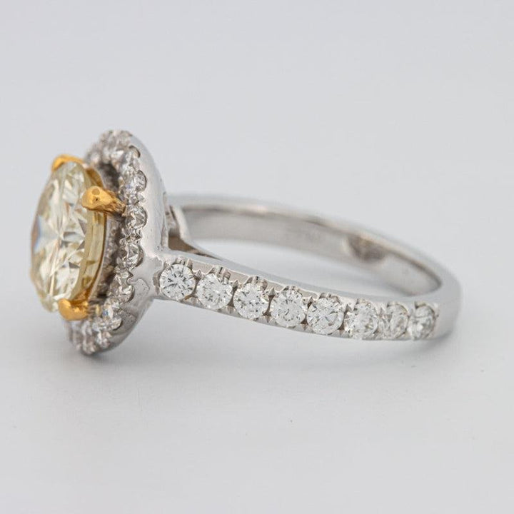 2.90 CT Fancy Yellow Round Halo Solitaire - ZIZOV DIAMONDS