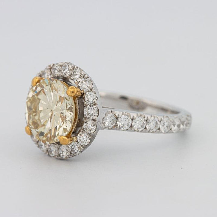 2.90 CT Fancy Yellow Round Halo Solitaire - ZIZOV DIAMONDS