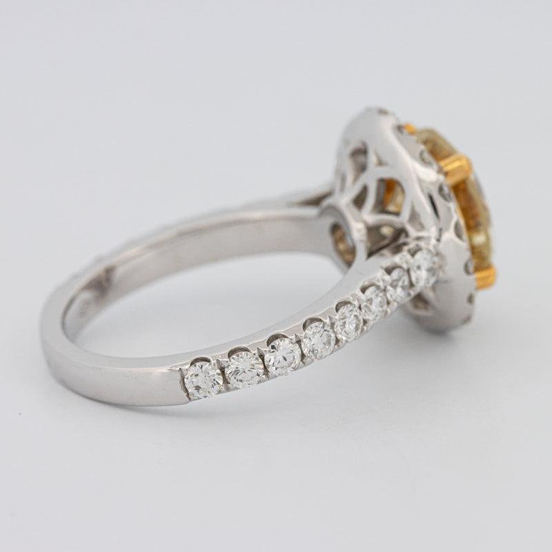 2.90 CT Fancy Yellow Round Halo Solitaire - ZIZOV DIAMONDS