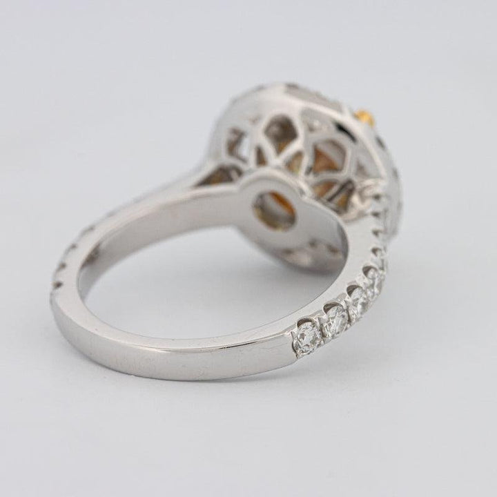 2.90 CT Fancy Yellow Round Halo Solitaire - ZIZOV DIAMONDS