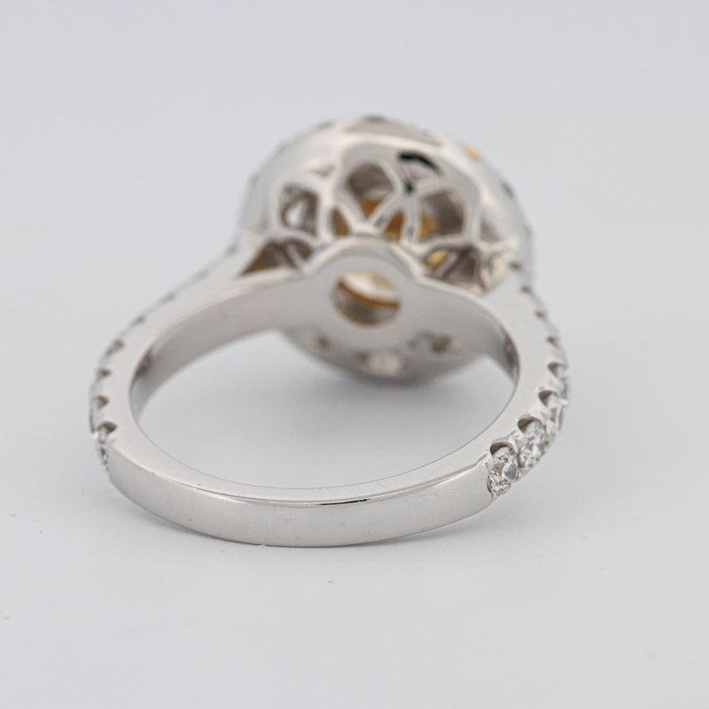 2.90 CT Fancy Yellow Round Halo Solitaire - ZIZOV DIAMONDS