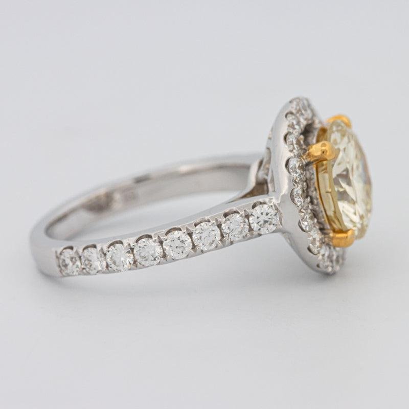 2.90 CT Fancy Yellow Round Halo Solitaire - ZIZOV DIAMONDS