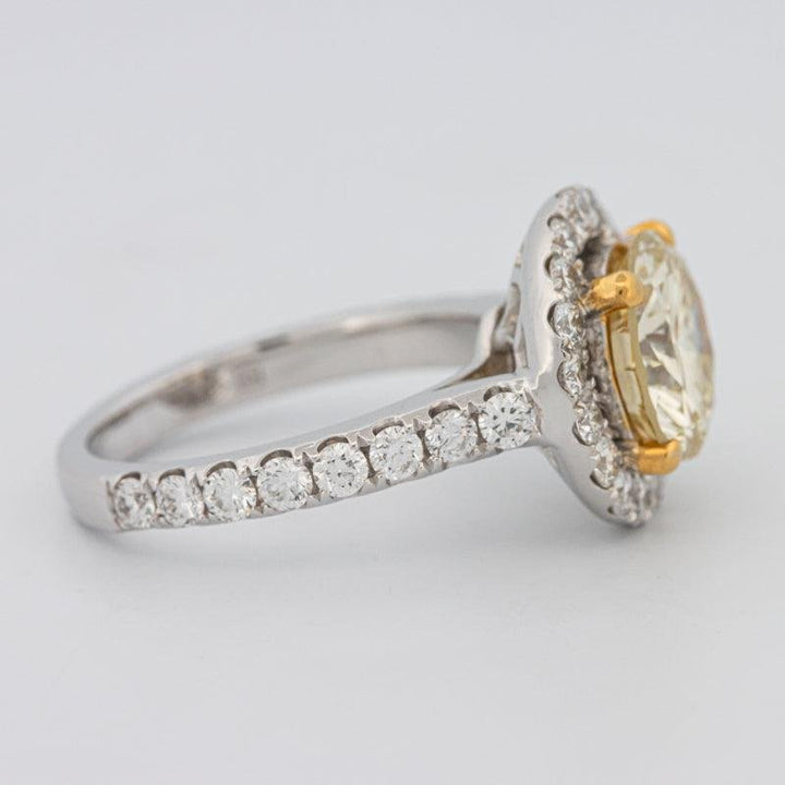 2.90 CT Fancy Yellow Round Halo Solitaire - ZIZOV DIAMONDS