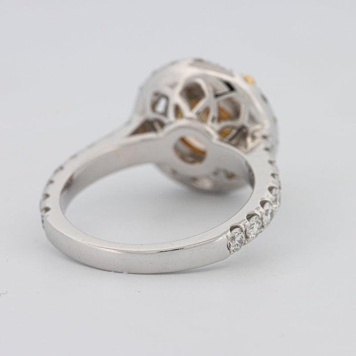 2.90 CT Fancy Yellow Round Halo Solitaire - ZIZOV DIAMONDS