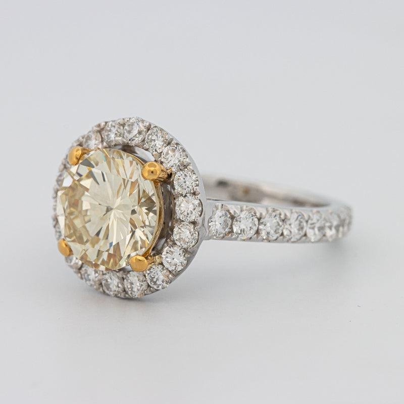 2.90 CT Fancy Yellow Round Halo Solitaire - ZIZOV DIAMONDS