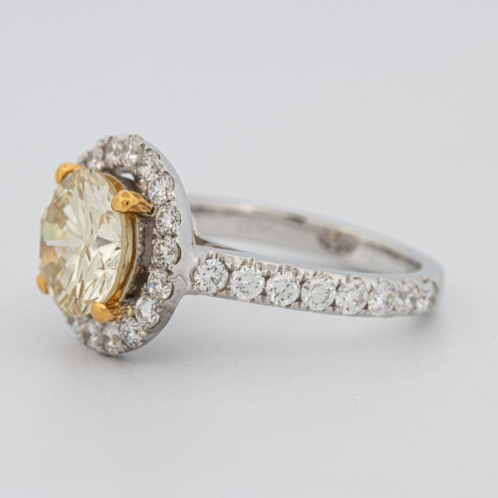 2.90 CT Fancy Yellow Round Halo Solitaire - ZIZOV DIAMONDS