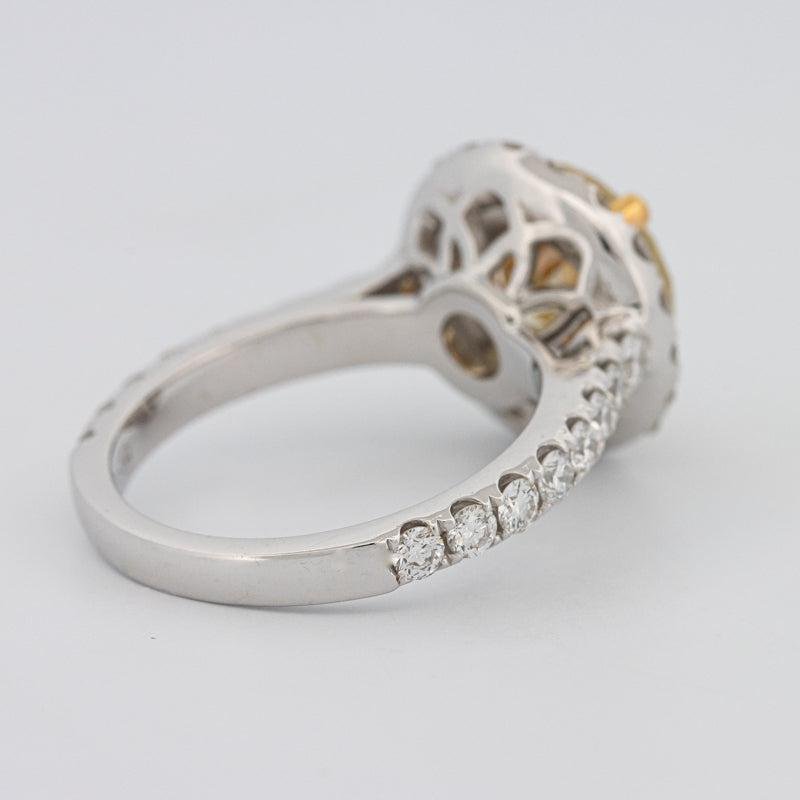2.90 CT Fancy Yellow Round Halo Solitaire - ZIZOV DIAMONDS