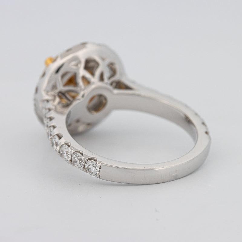 2.90 CT Fancy Yellow Round Halo Solitaire - ZIZOV DIAMONDS