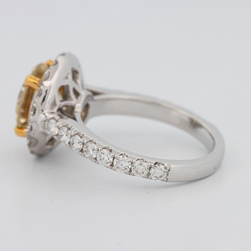 2.90 CT Fancy Yellow Round Halo Solitaire - ZIZOV DIAMONDS