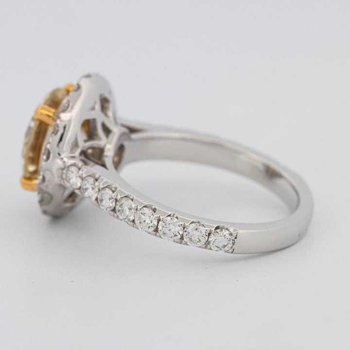 2.90 CT Fancy Yellow Round Halo Solitaire - ZIZOV DIAMONDS
