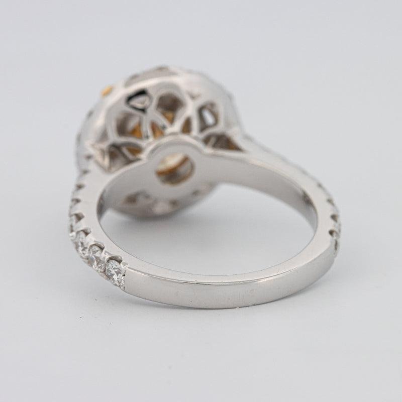 2.90 CT Fancy Yellow Round Halo Solitaire - ZIZOV DIAMONDS