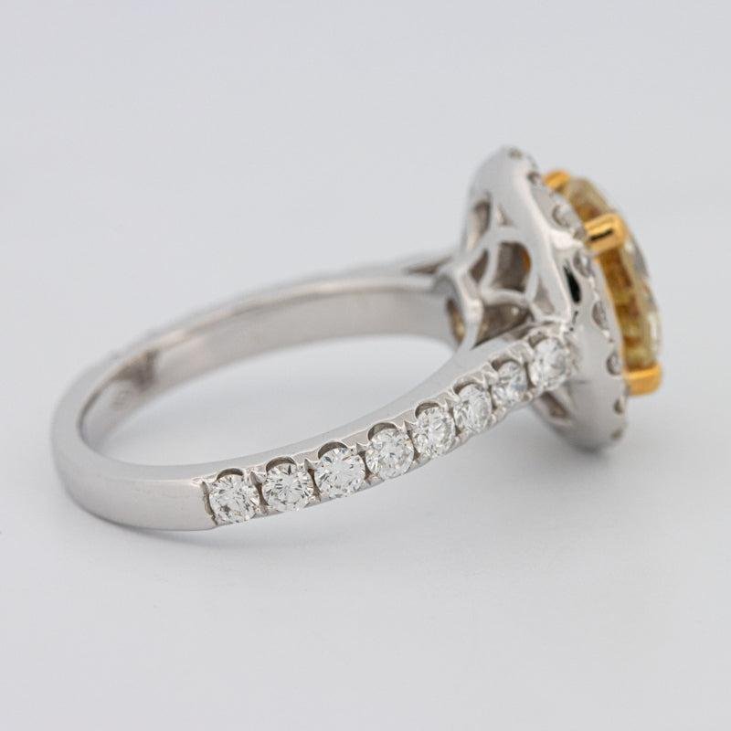 2.90 CT Fancy Yellow Round Halo Solitaire - ZIZOV DIAMONDS