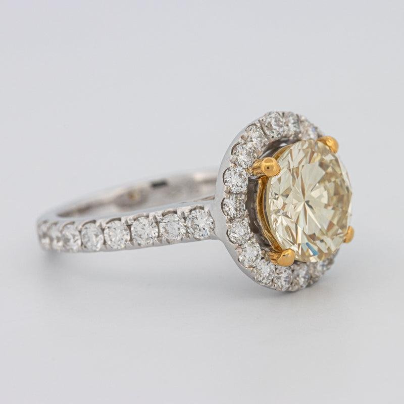 2.90 CT Fancy Yellow Round Halo Solitaire - ZIZOV DIAMONDS