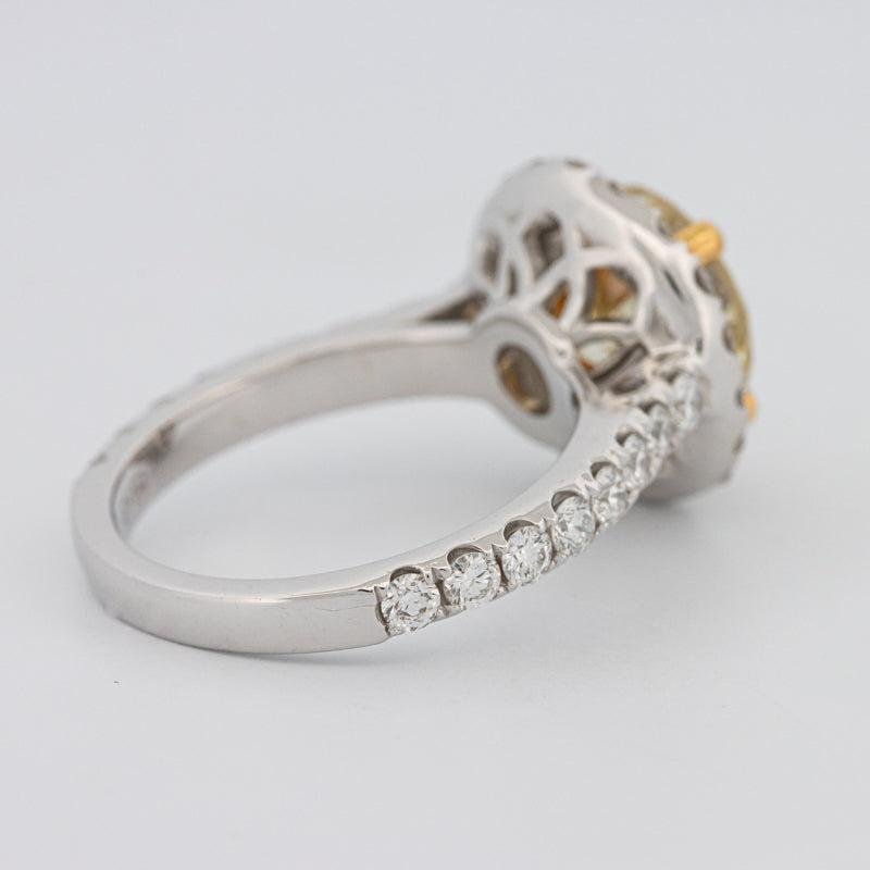 2.90 CT Fancy Yellow Round Halo Solitaire - ZIZOV DIAMONDS