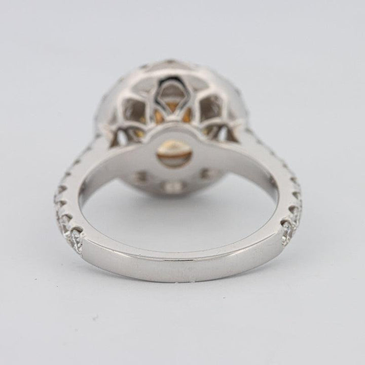 2.90 CT Fancy Yellow Round Halo Solitaire - ZIZOV DIAMONDS