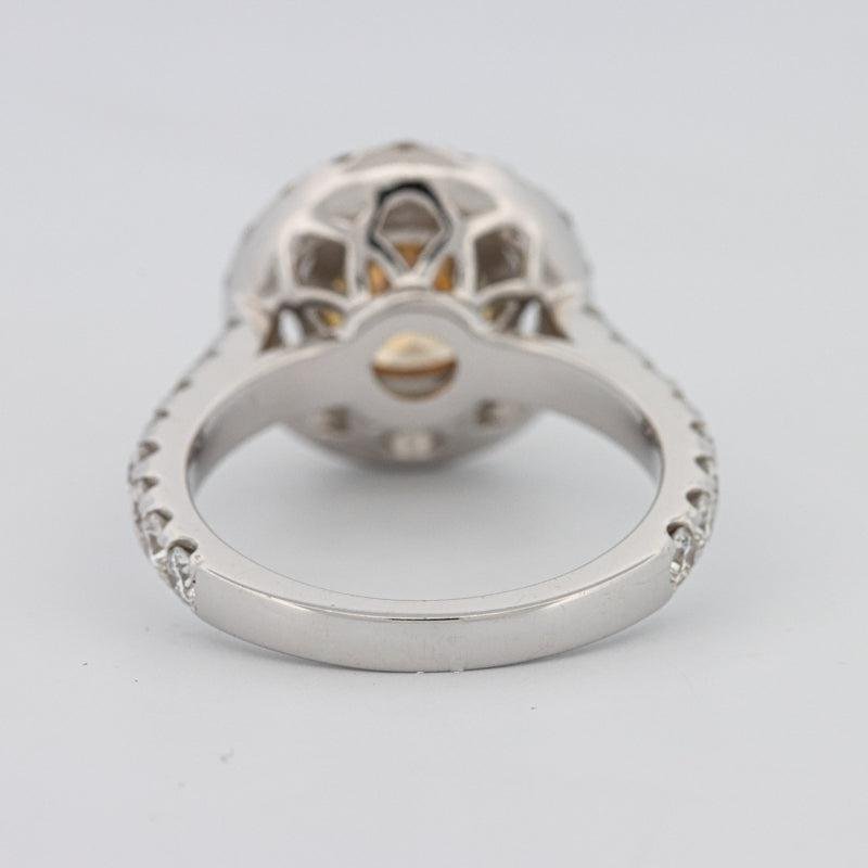 2.90 CT Fancy Yellow Round Halo Solitaire - ZIZOV DIAMONDS