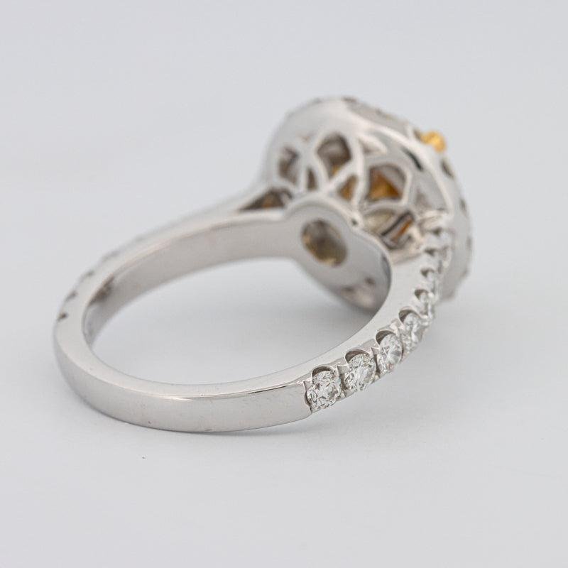 2.90 CT Fancy Yellow Round Halo Solitaire - ZIZOV DIAMONDS