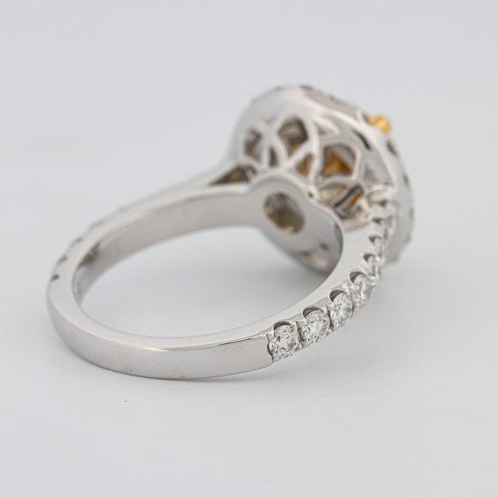 2.90 CT Fancy Yellow Round Halo Solitaire - ZIZOV DIAMONDS