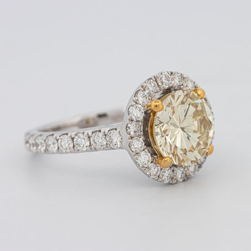 2.90 CT Fancy Yellow Round Halo Solitaire - ZIZOV DIAMONDS