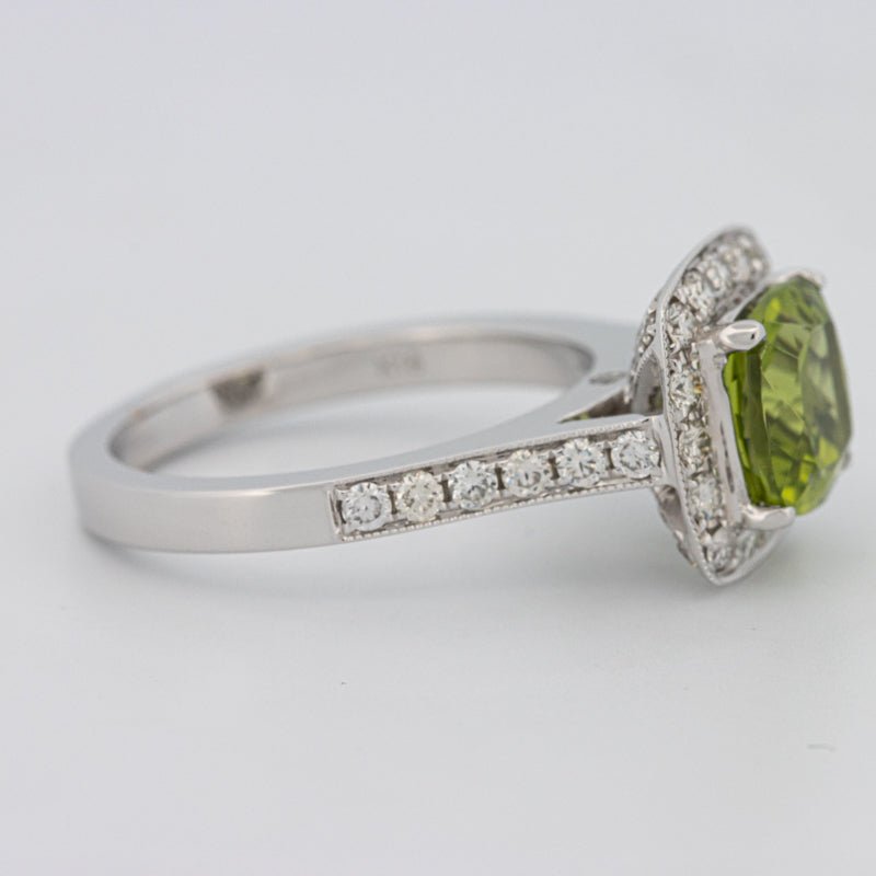 3 CT Cushion Cut Garnet Halo Ring - ZIZOV DIAMONDS