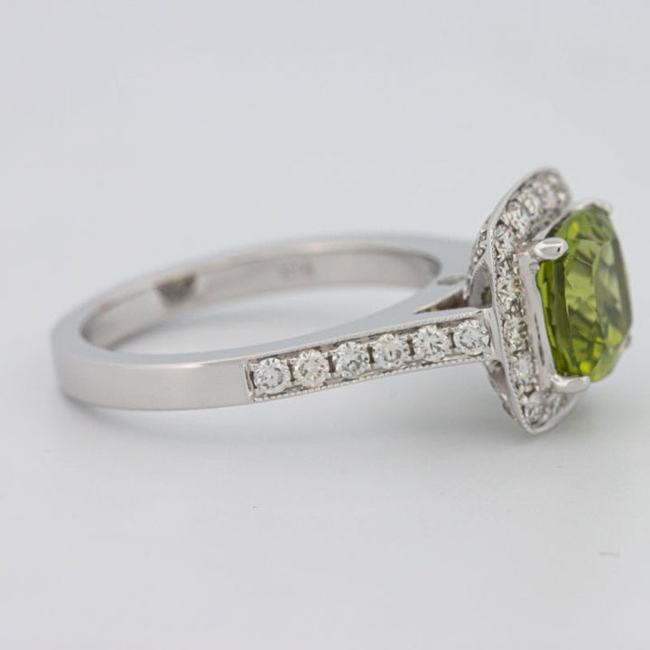 3 CT Cushion Cut Garnet Halo Ring - ZIZOV DIAMONDS