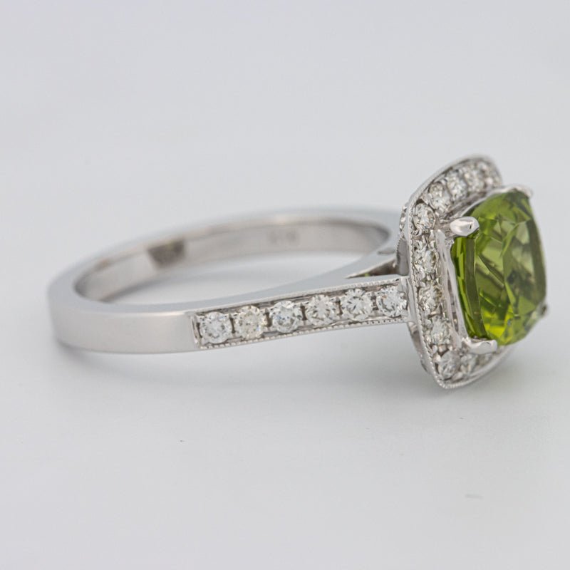 3 CT Cushion Cut Garnet Halo Ring - ZIZOV DIAMONDS