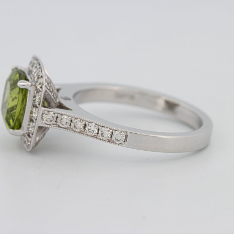 3 CT Cushion Cut Garnet Halo Ring - ZIZOV DIAMONDS