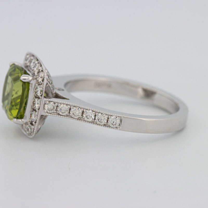 3 CT Cushion Cut Garnet Halo Ring - ZIZOV DIAMONDS