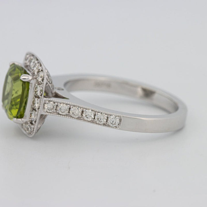 3 CT Cushion Cut Garnet Halo Ring - ZIZOV DIAMONDS