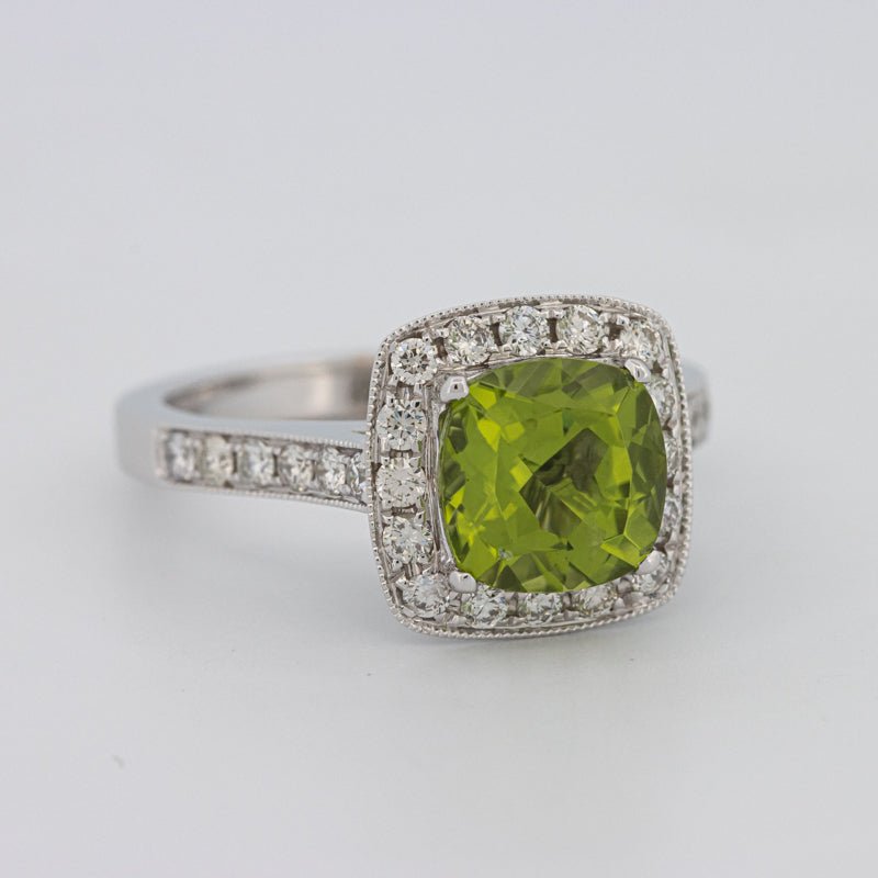 3 CT Cushion Cut Garnet Halo Ring - ZIZOV DIAMONDS