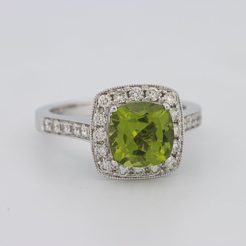 3 CT Cushion Cut Garnet Halo Ring - ZIZOV DIAMONDS