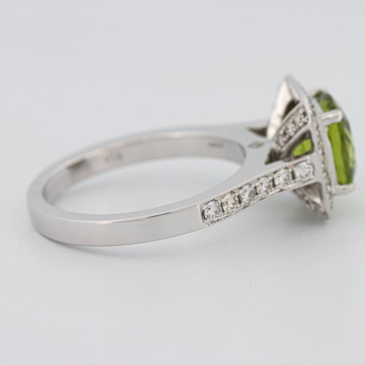 3 CT Cushion Cut Garnet Halo Ring - ZIZOV DIAMONDS