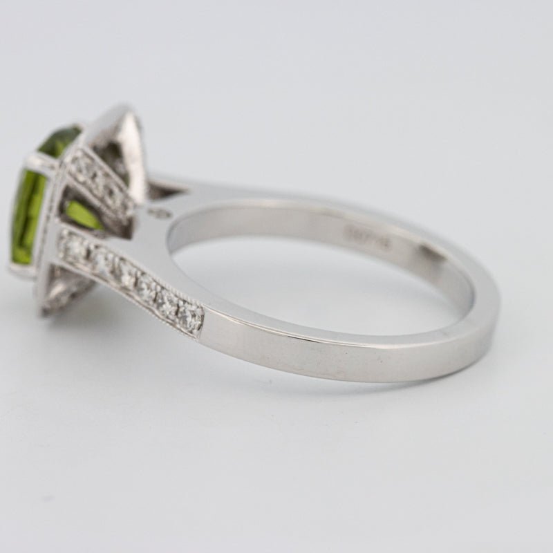 3 CT Cushion Cut Garnet Halo Ring - ZIZOV DIAMONDS