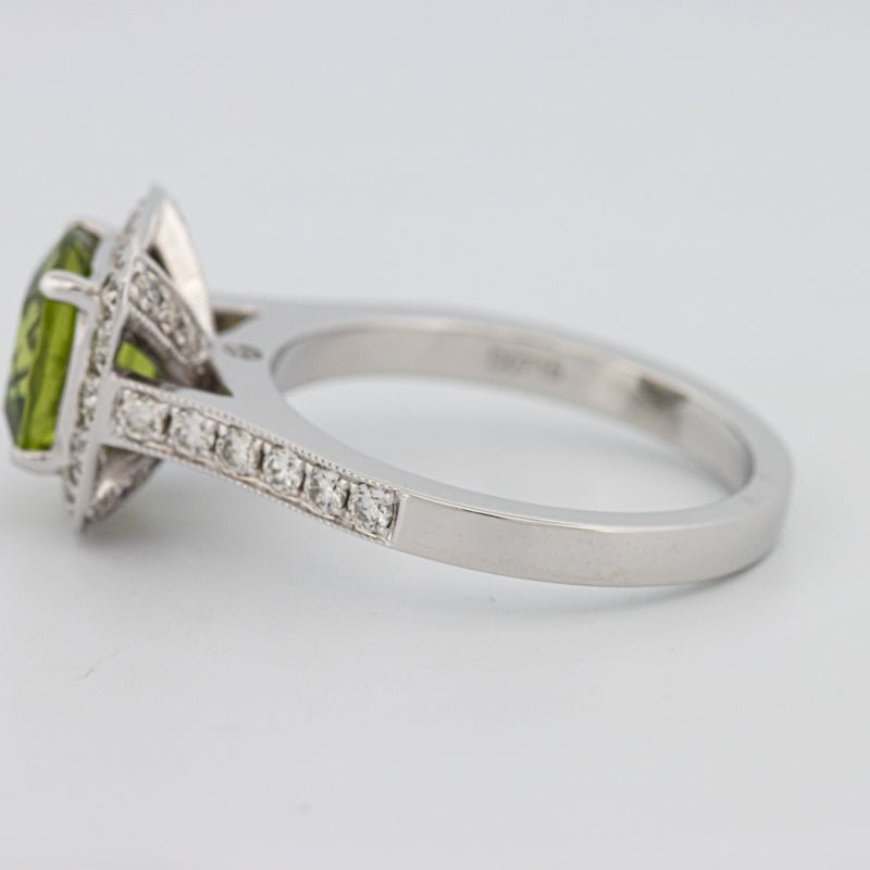 3 CT Cushion Cut Garnet Halo Ring - ZIZOV DIAMONDS