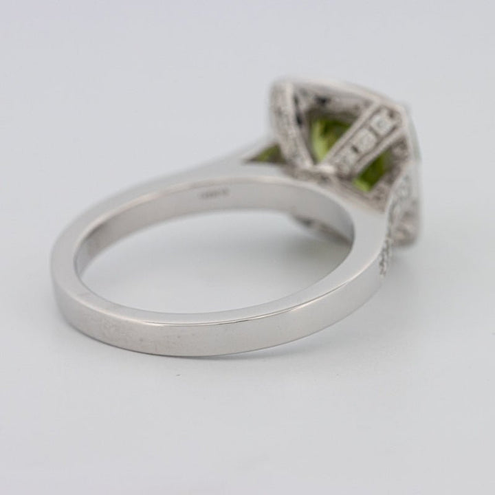 3 CT Cushion Cut Garnet Halo Ring - ZIZOV DIAMONDS