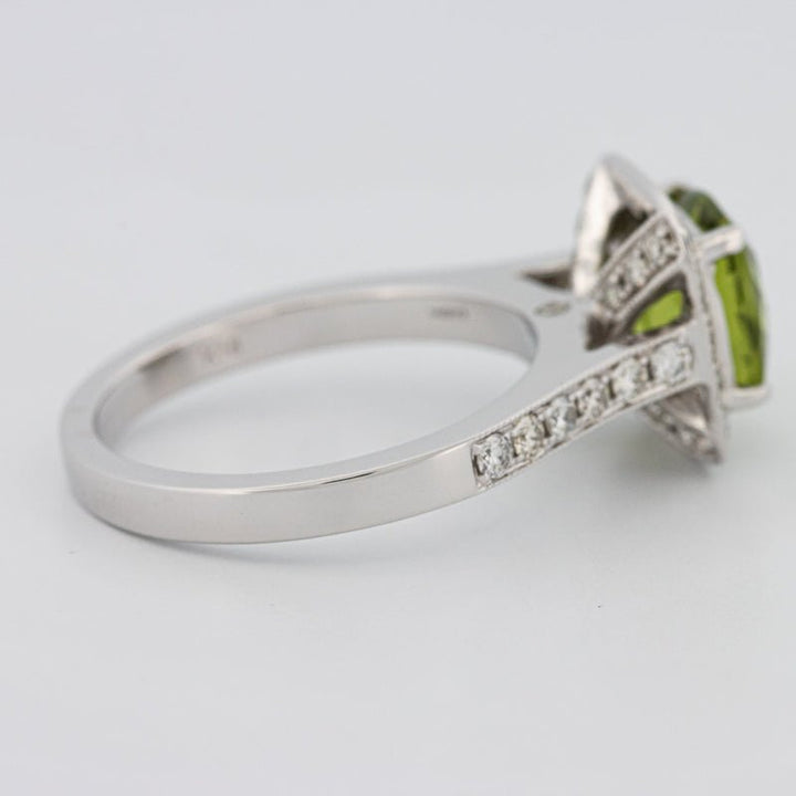 3 CT Cushion Cut Garnet Halo Ring - ZIZOV DIAMONDS