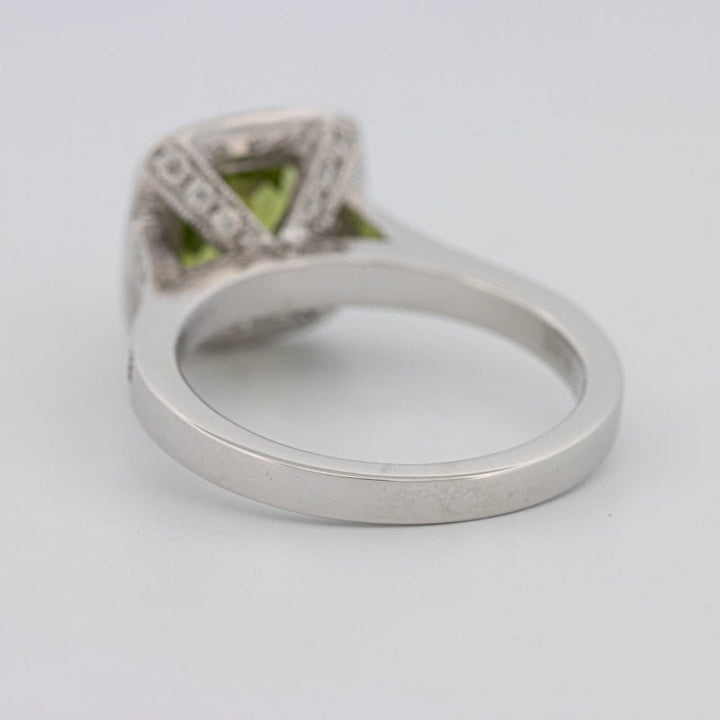 3 CT Cushion Cut Garnet Halo Ring - ZIZOV DIAMONDS