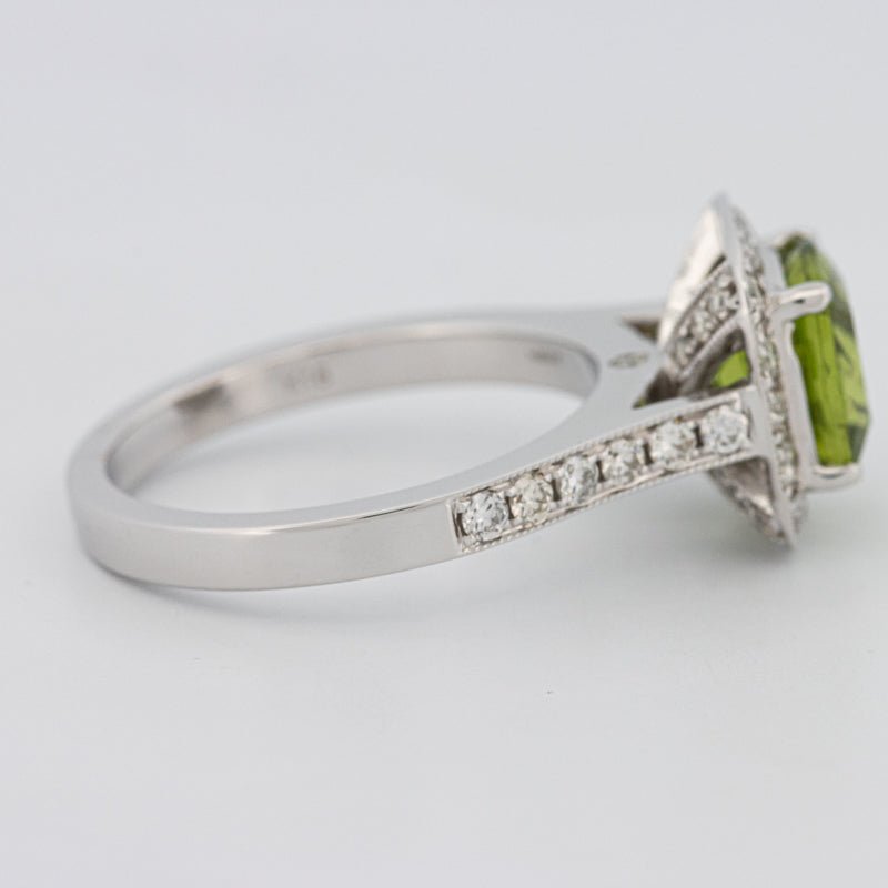 3 CT Cushion Cut Garnet Halo Ring - ZIZOV DIAMONDS