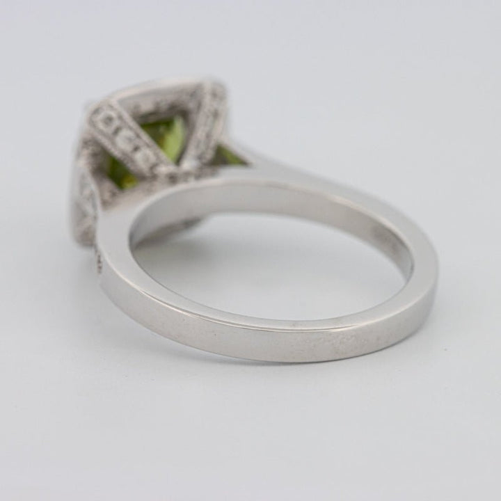 3 CT Cushion Cut Garnet Halo Ring - ZIZOV DIAMONDS